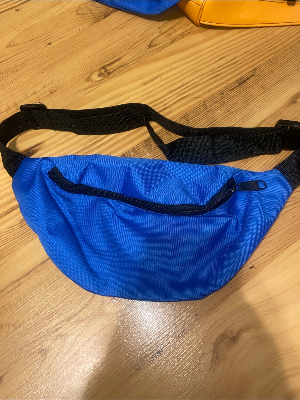 Classic Blue Waist Belt Bag with Black Strap